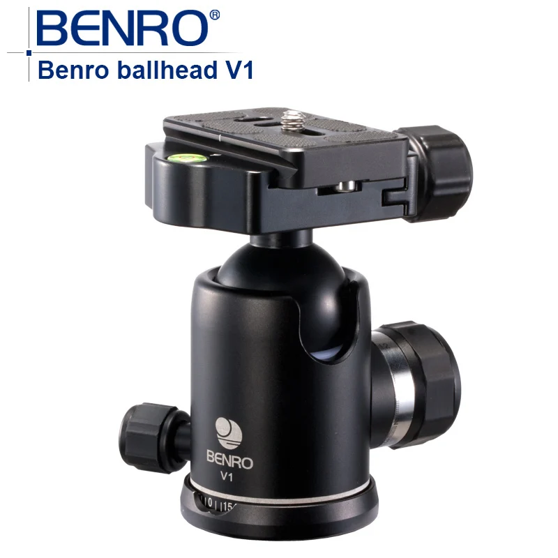 

Benro V Series ballhead V1 Professional Magnesium Alloy ball heads Quick Release For Camera Tripod weight 0.42kg Max Load 20kg