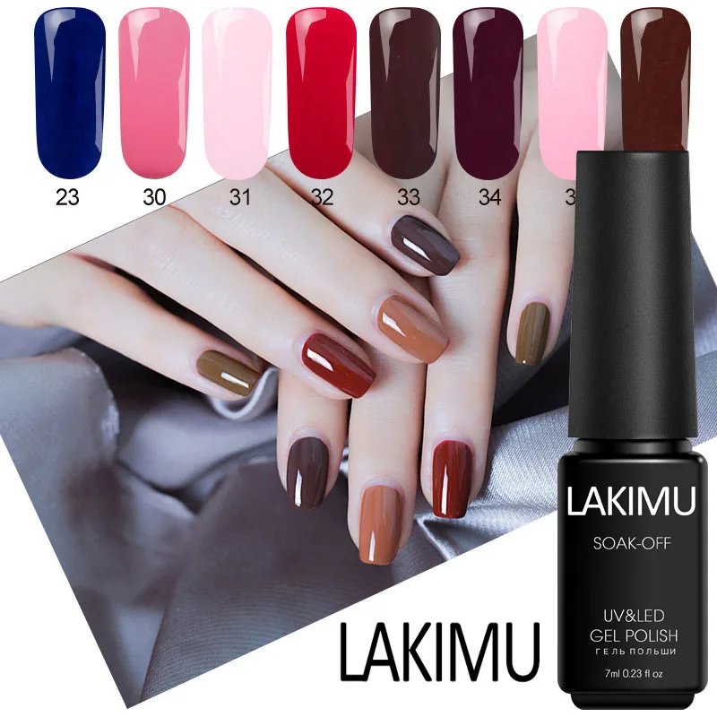 Lakimu Classic 24 Colors UV Gel Nail Polish Soak Off Lacquer White Hybrid Varnish Primer for Nails Poly Art 7ml | Красота и здоровье