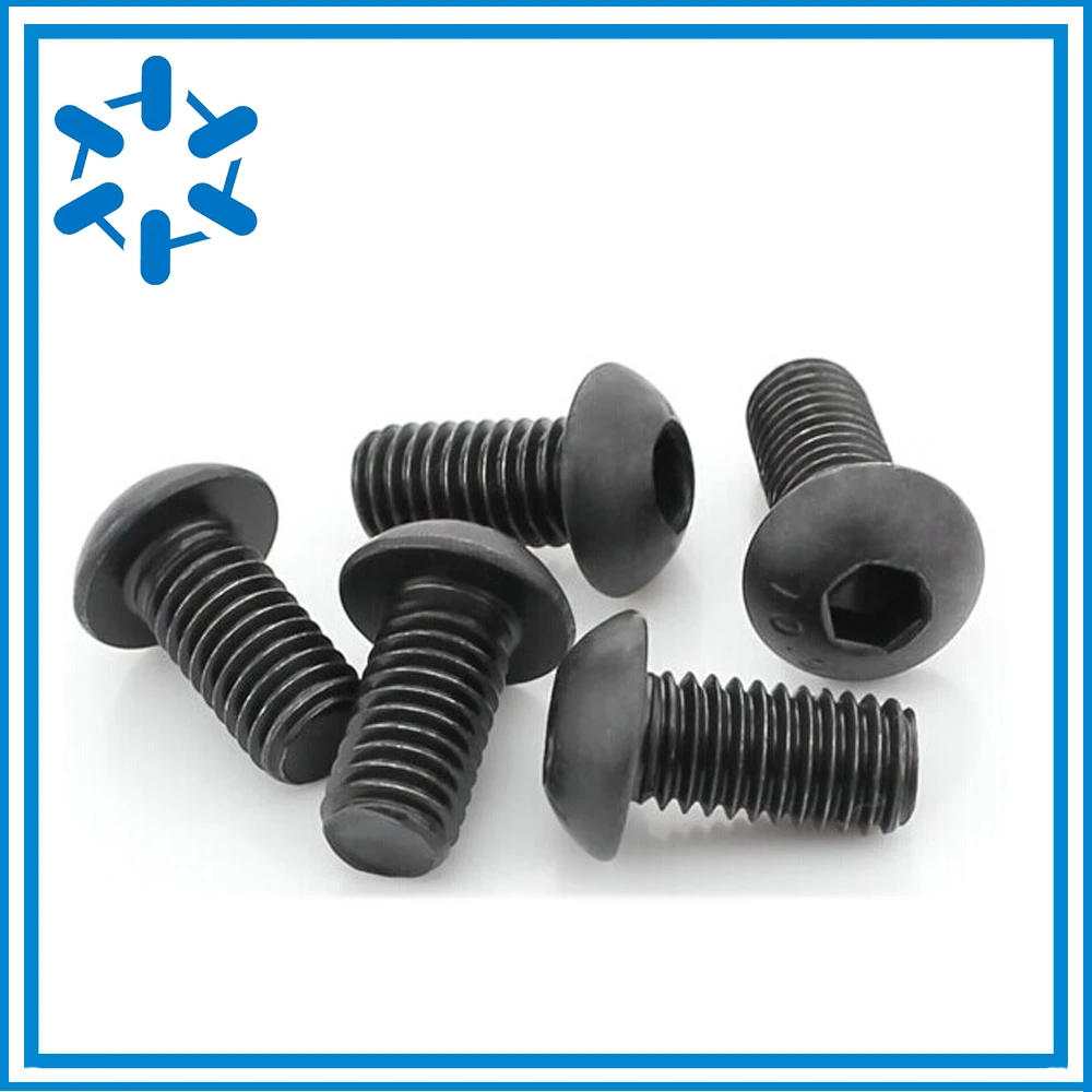 

100Pcs M2 M2.5 M3 ISO7380 GB70.2 grade 10.9 class ISO7380 alloy st Round Head Screws Mushroom Hexagon Socket Button Head Screw