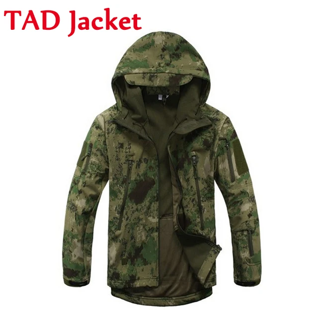 Cheap Outdoor Sport Men Camping Hiking Jacket TAD Tactical Soft Shell Hunting Jacket Waterproof Windproof Hooded Jacket Coat