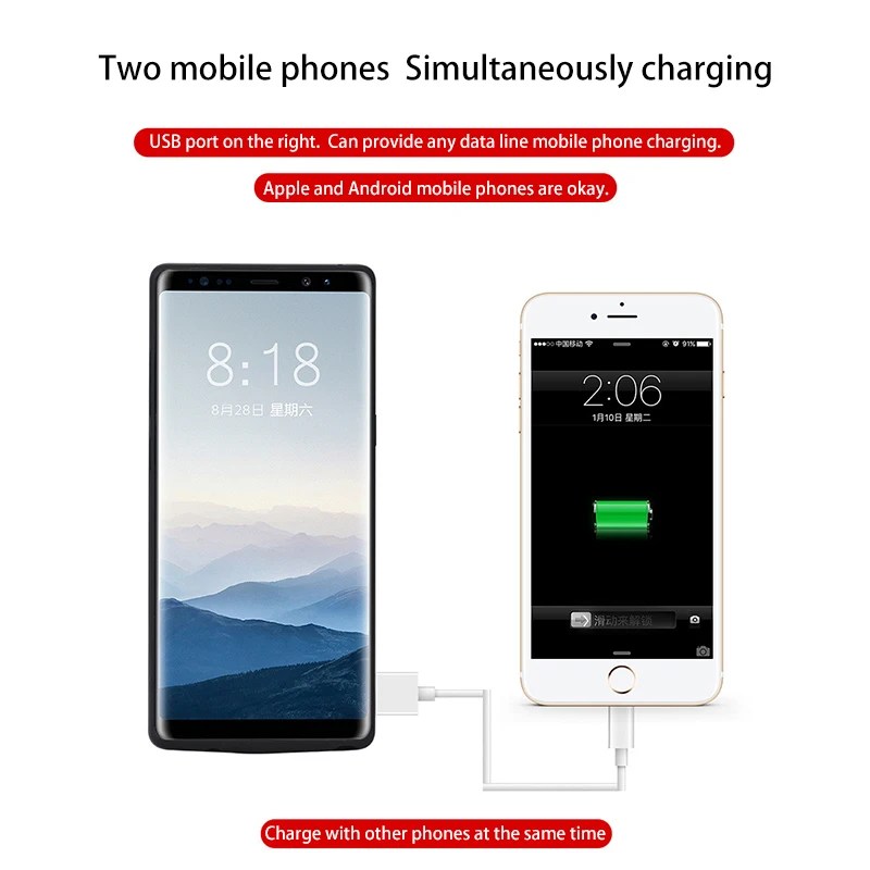 6500 мАч телефон резервного батарея зарядное устройство чехол для samsung Galaxy Note 8 батарея чехол Внешнее зарядное устройство банк питания для samsung Note 8