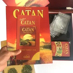 Catan семейная настольная игра забавная карточная игра игрушечные лошадки развивающие тема английский Крытый боковой стол вечерние