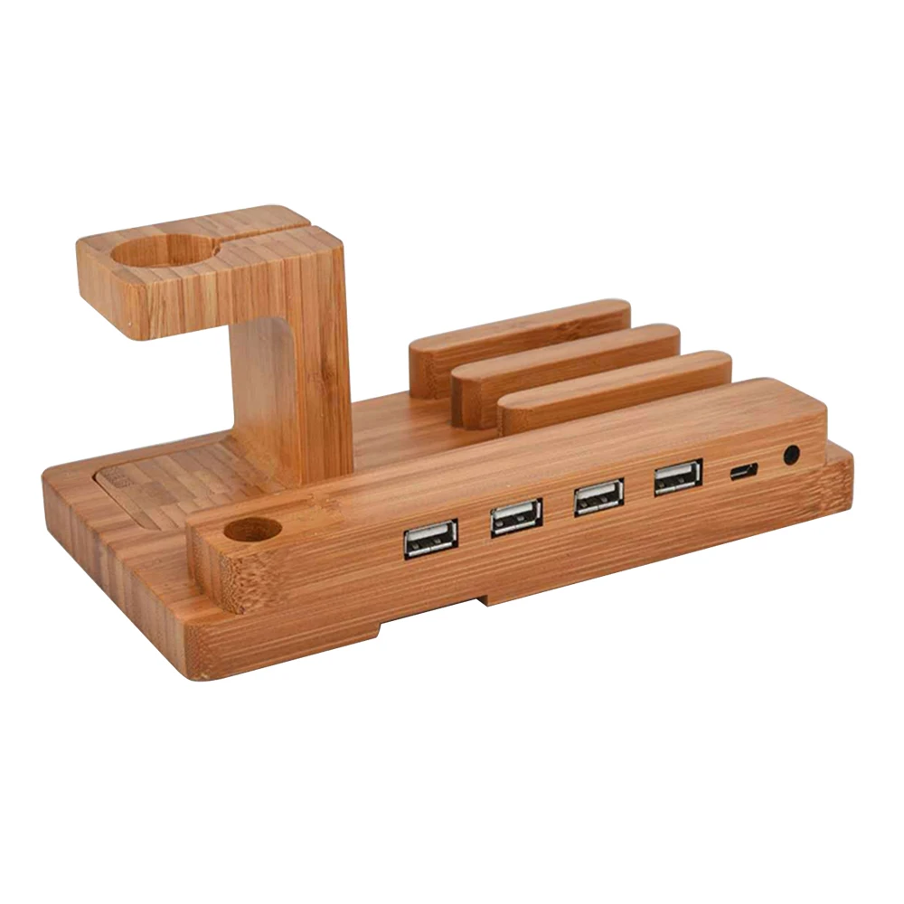 3in1Bamboo деревянная зарядная станция для Apple Watch док Держатель зарядного устройства