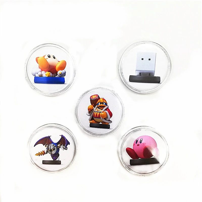 

2019 New Data Coming 5Pcs/lot Kirby Star Allies Game Card For Amiibo Collection Tag NFC Ntag215 Sticker Coin Setting Box Boy
