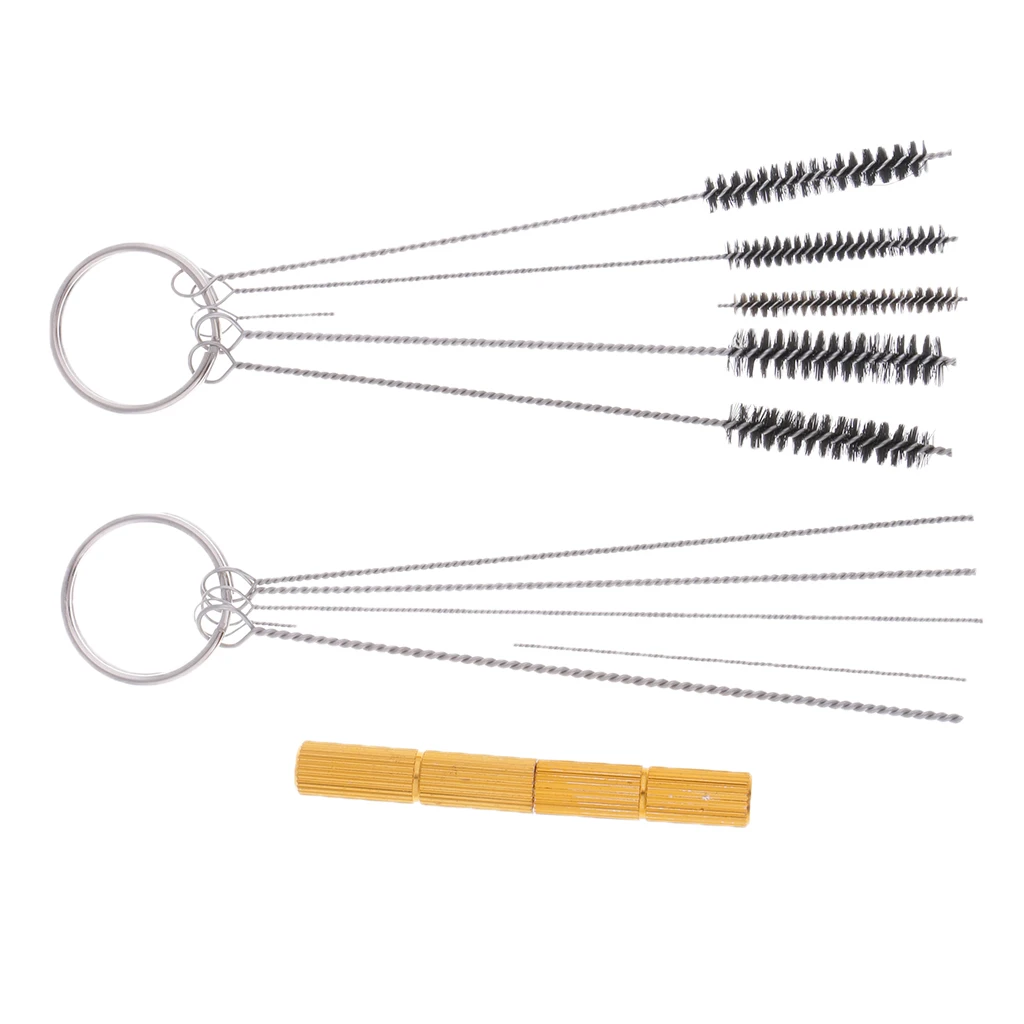 11pcs Airbrush Spray Cleaning Repair Tools Kit Needle & Nylon Hair Brush Set