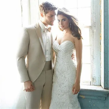 

Tailcoat Groom Tuxedos Groomsmen Best Man Men's Wedding Suits Bridegroom Notched Lapel man blazer Masculino (Jacket+Pants)