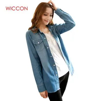 

Women's Denim Jacket 2020 New Arrived Women's Jeans Jackets Soild Female Coat Casual Turn Down Collar Women Outwear