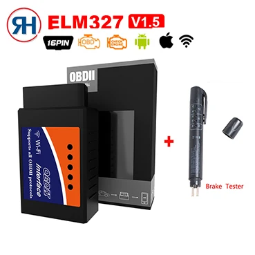 Obd2 elm327 V1.5 wifi OBD2 считыватель кодов ELM 327 OBDII V1.5 тестер тормозов ручка диагностический инструмент Дизель/бензин на Android/IOS - Цвет: Черный