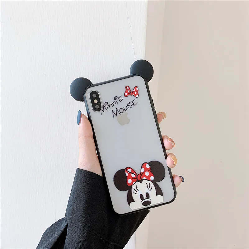 Super Cute Cartoon Cute Minnie Soft Siliocne Case For iPhone 7 8 6 6S Plus X XS Max XR Funda Ultrathin Cover Phone Cases - Цвет: daierduomini