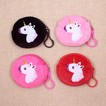 

New Cute Styles Colorful Unicorn Girls Zipper Plush Coin Purse Kawaii Children Coin Purse Women Wallet Mini Handbag Kids Gift