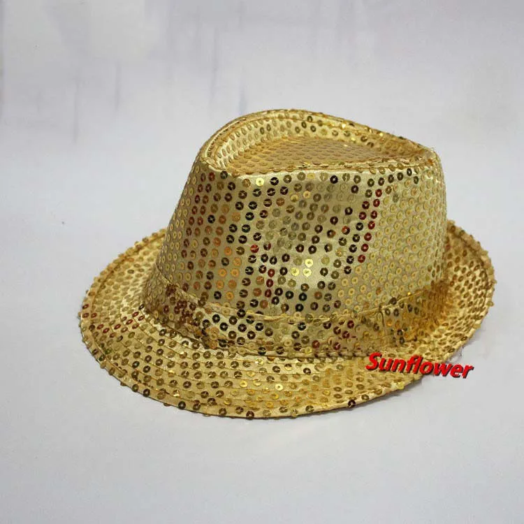 Блестящая шляпа Федора для мальчиков и девочек унисекс шляпа для джаза для танцевального шоу реквизит вечерние Хэллоуин Рождество