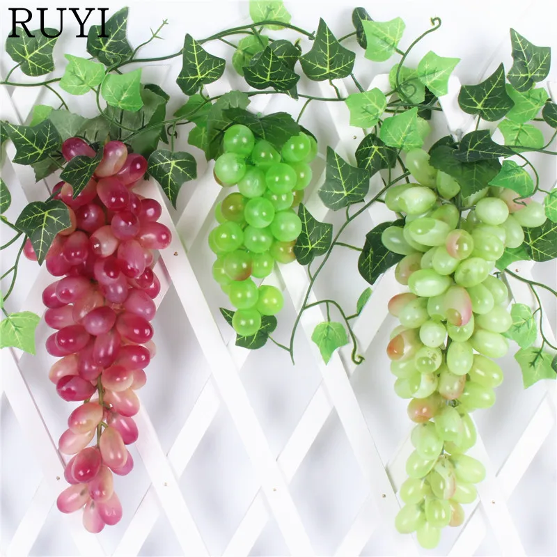 Simulation fruit artificial grapes two size PU real touch fruit props