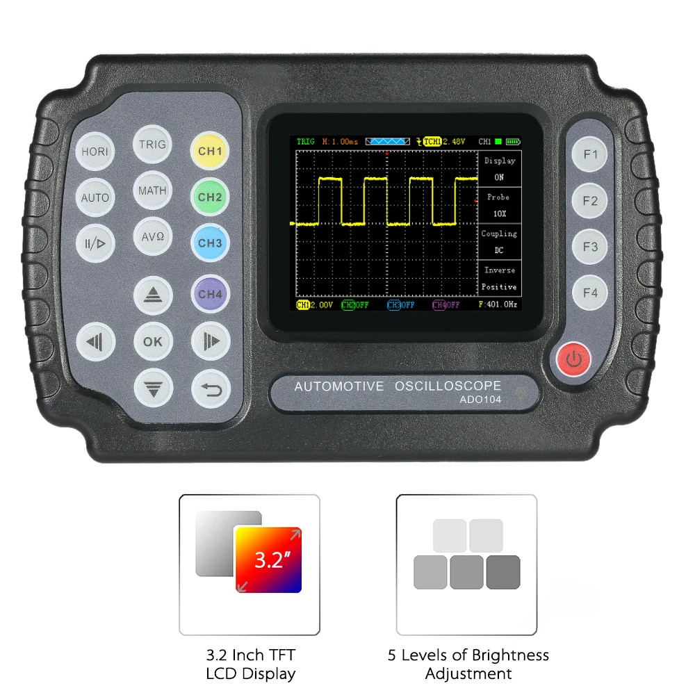 Автомобильный осциллограф мультиметр Ch4 4 K 10 МГц 100MSa/s автомобильный диагностический инструмент удержания данных тестером Автомобиль Мотоцикл DSO