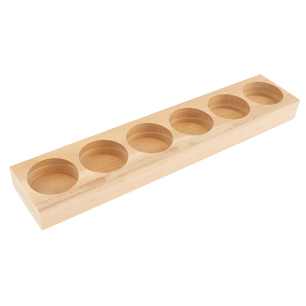 NATURAL WOOD Aromatherapy Perfume Essential Oil Display Storage Organizer Rack Stand Holder for 6 Pieces 15ml Bottles