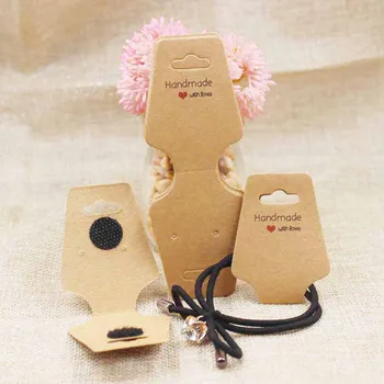 

100pcs DIY self adhesive handmade jewelry packing &display card white/kraft necklace card hair accessories packing card 4.5*12cm