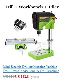 Mini Electric Drilling Machine Variable Drill Press Grinder Jewelry Drill Machine Electric Drill+ Workbench+ Flat-nose Pliers