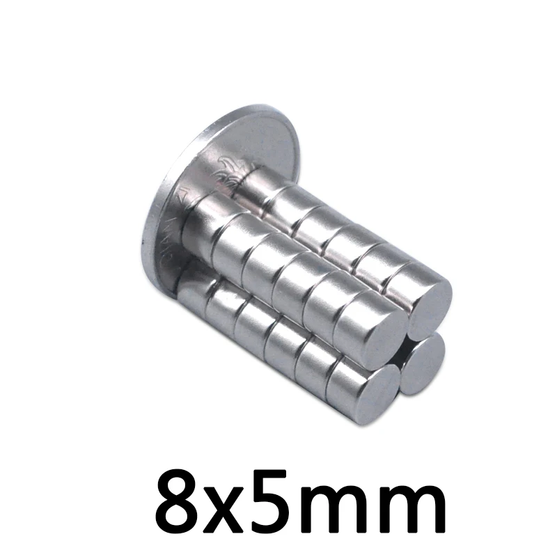 

50pcs 8x5 mm Super Powerful Strong Bulk Small Round NdFeB Neodymium Disc Magnets Dia 8mm x 5mm N35 Rare Earth NdFeB Magnet