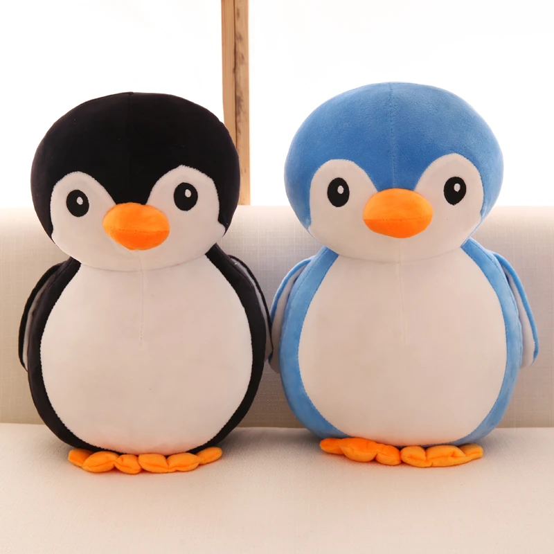 

large 30cm cartoon round penguin plush toy soft throw pillow birthday gift b0378