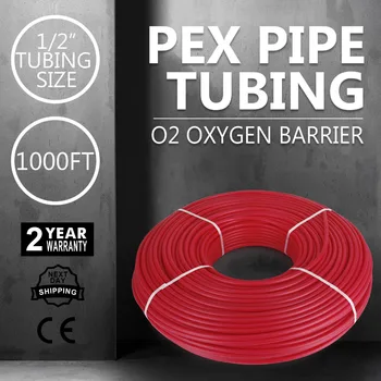 

1/2" x 1000ft feet Pex Tubing Oxygen Barrier O2 EVOH Pex-B Red Radiant Floor Heat