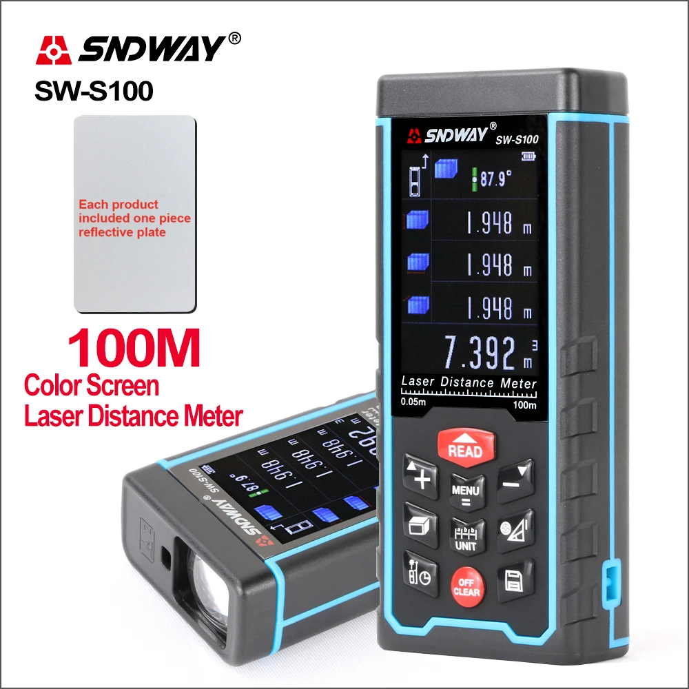 SNDWAY Range Flinder Digital Laser Distance Meter Colorful Screen Range Finder Rangefinder Laser Measure Tape SW-S50/70/100 SNDWAY Range Flinder Digital Laser Distance Meter Colorful Screen Range Finder Rangefinder Laser Measure Tape SW-S50/70/100