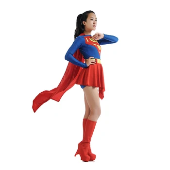 

2018 New Adult Supergirl Cosplay Fancy Dress Costume Woman Superhero Cosplay Female Superman Costumes Girls Cosplay Party Suit