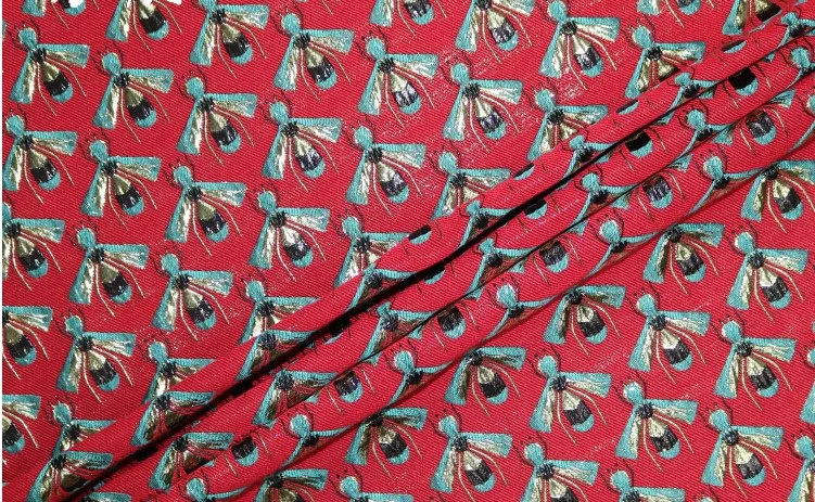 1 метр парча жаккардовая ткань высокая плотность пчела 6" 360 г/м полиэстер материал пришить женское платье пальто лоскутное Zakka Ткань красный