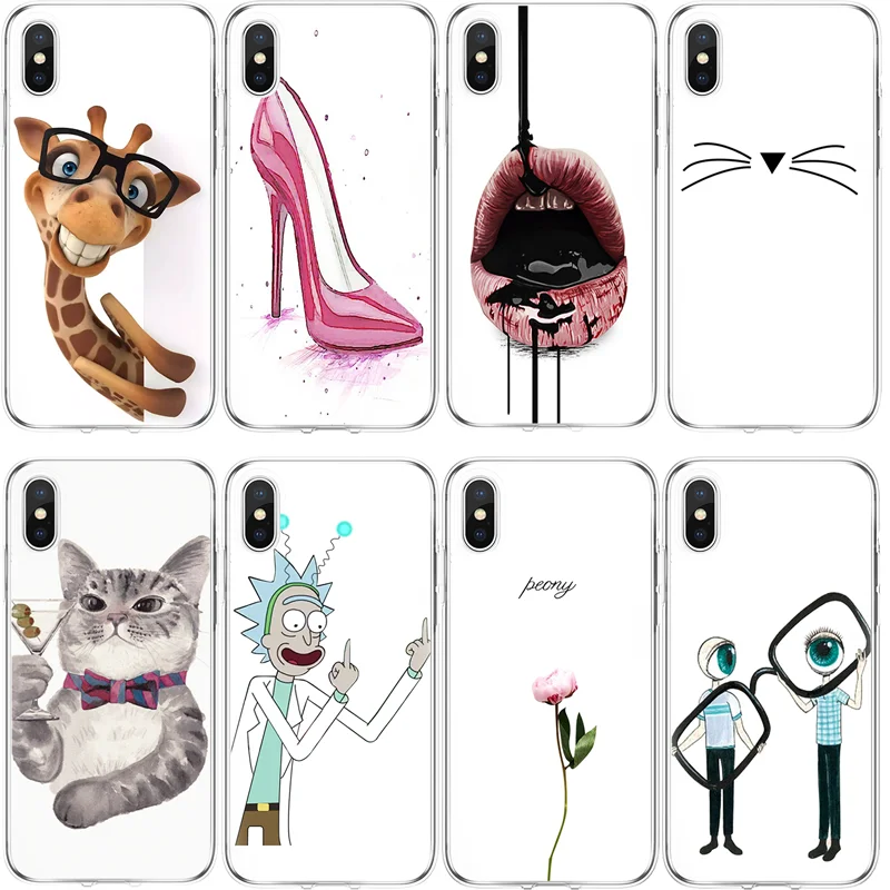 

White TPU Case For iPhone 4 4S 5S SE 5C 6 6S 7 8 Plus X For Xiaomi Redmi S2 4 4A 3S 3 4X Mi A1 5X Note 3 4 5 Pro 5A Flower Cover