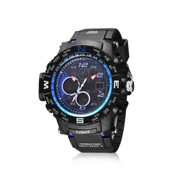 V6 аналого-цифровые часы Для мужчин спорт профессиональный Водонепроницаемый кварцевые Большой циферблат часов военные Наручные часы