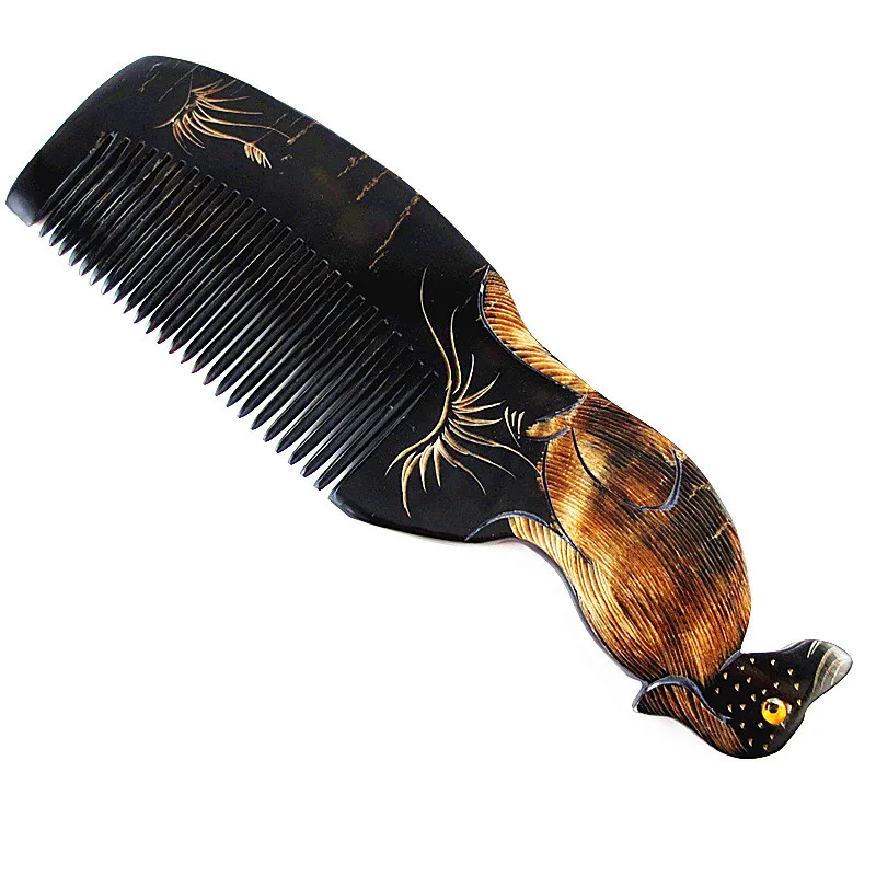 twelve zodiac black horns head hair comb massage brushes (14)