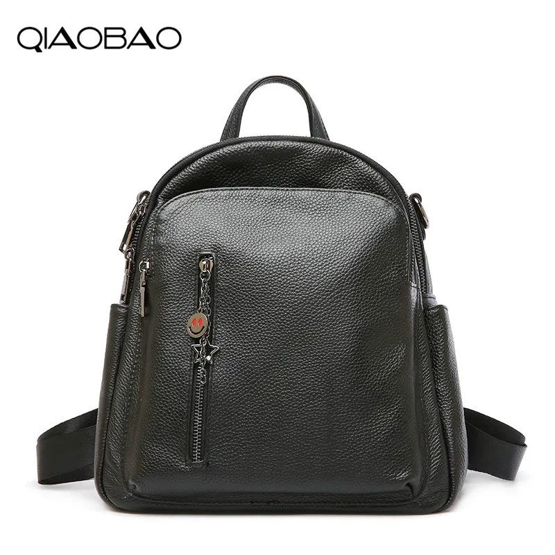 QIAOBAO New Quality Genuine Leather Backpack Women Bags Preppy Style Backpack Girls School Bags Zipper Zipper Cow Leather Bag QIAOBAO New Quality Genuine Leather Backpack Women Bags Preppy Style Backpack Girls School Bags Zipper Zipper Cow Leather Bag