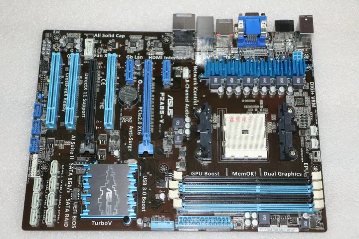 Goede Originele Moederbord Asus F2A85 V Socket FM2 DDR3 USB2.0 USB3.0 64 Gb Hdmi Vga Dvi A85X Desktop Moederbord Gratis Verzending