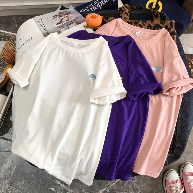 Zaraing Woman t shirt Spring Summer Girls Print Short Sleeve O Neck Tshirt Cotton Women Streetwear Top Cotton Quality Tops Tee