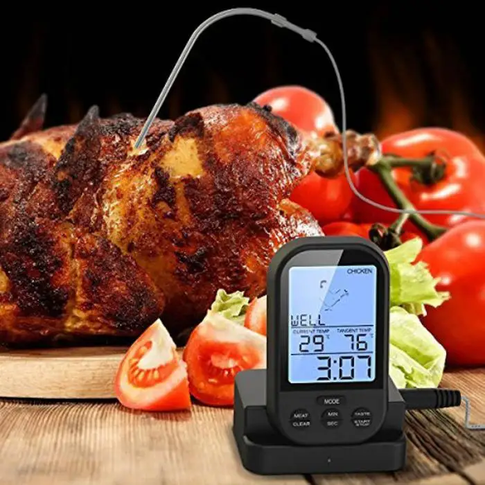 Беспроводной цифровой термометр для мяса, дистанционный термометр для барбекю, Кухонный Термометр для приготовления пищи, печь, гриль, курильщик с таймером DTT88