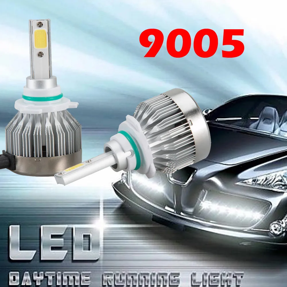 Meilleur Voiture style 2x9005 LED Lumière Phare Véhicule De Voiture Salut Lo Faisceau Ampoule Kit 6000 k 60 w 6000LM July14 #2 5up