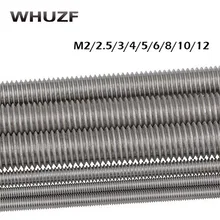 Threaded rod free shipping M2/2.5/3/4/5/6/8/10/12x250mm 304 Stainless Steel Fully threaded rod Fasteners Silver Tone Threaded rod free shipping M2/2.5/3/4/5/6/8/10/12x250mm 304 Stainless Steel Fully threaded rod Fasteners Silver Tone