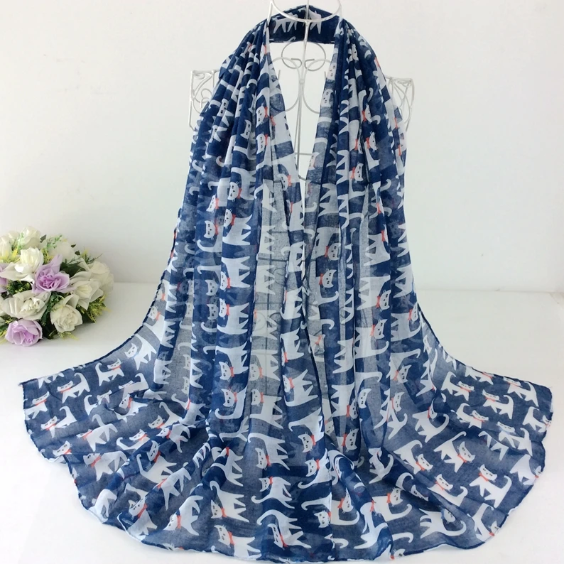 

Lovely Character Cat Print Shawl Scarf For women 10pc/lot 100% viscose women's Shawl