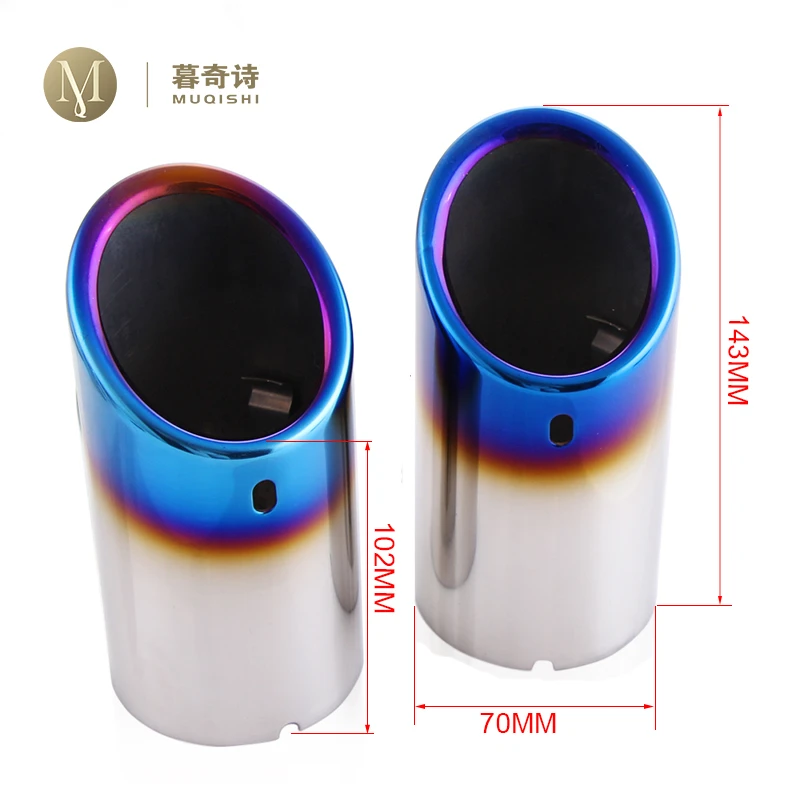 1 Stainless Steel Straight tailpipe Exhaust Tail Rear Muffler Tip Pipe End diameter For Audi Q3 80MM, Q5-A4 75mm, A6 83mm  Q7 89mm, 98mm, A8 95mm