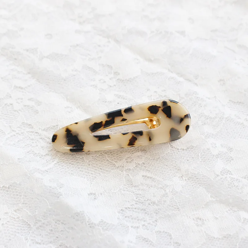 Vintage Hair Clip Waterdrop Rectangle Hair Pins Accessories Korea Hollow Geometric Waterdrop Acrylic Women Girls Hairpins
