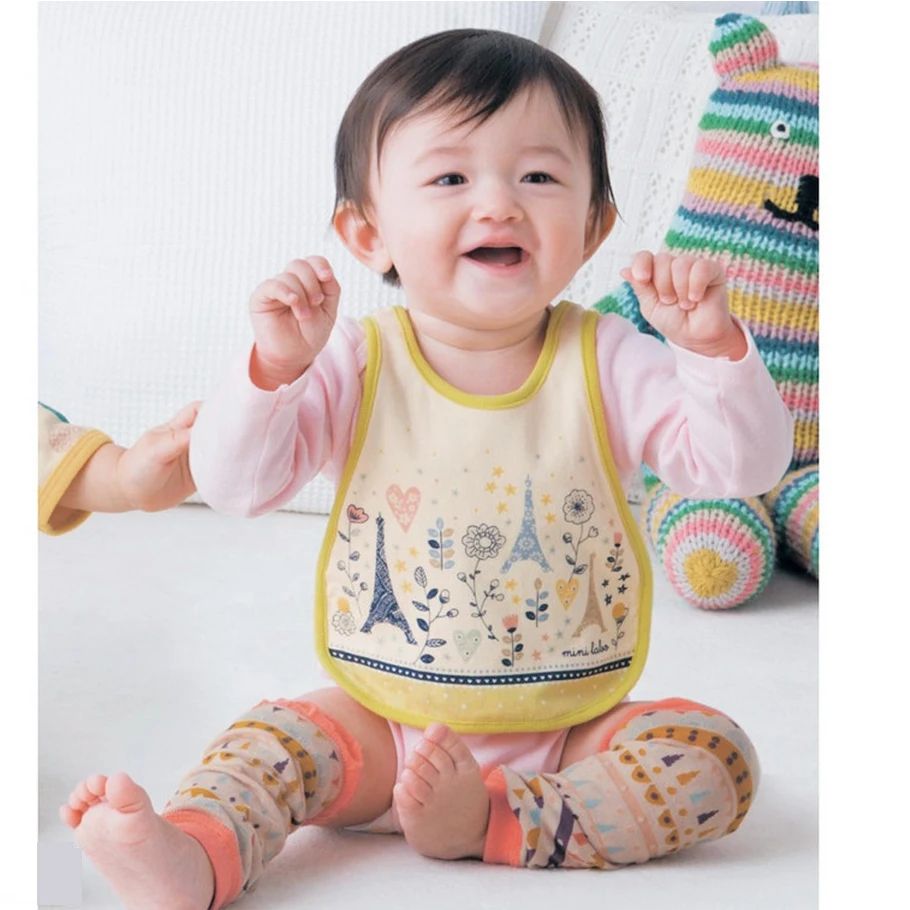 Double baby eating bandana bibs funny animal print dribble cross stitch