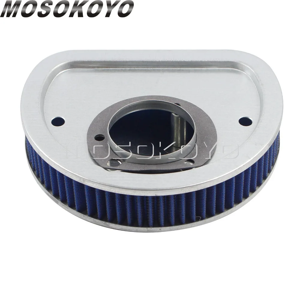 

Motorbike Blue High Flow Air Filter Air Cleaner Intake for Harley Dyna Softail Wide Glide Fat Boy FLS FXS FXD