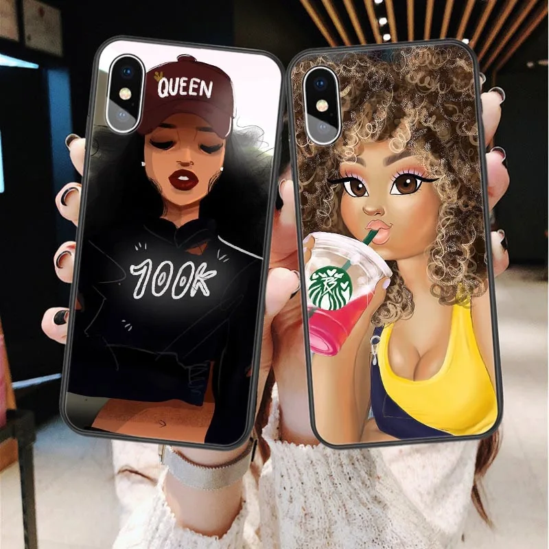 

Afro Black Girl Magic Soft Phone Case for iPhone X 6 6S 7 8 Plus 5 5S SE Fashion Black Lives Girl Cover For iPhone XS MAX XR XS