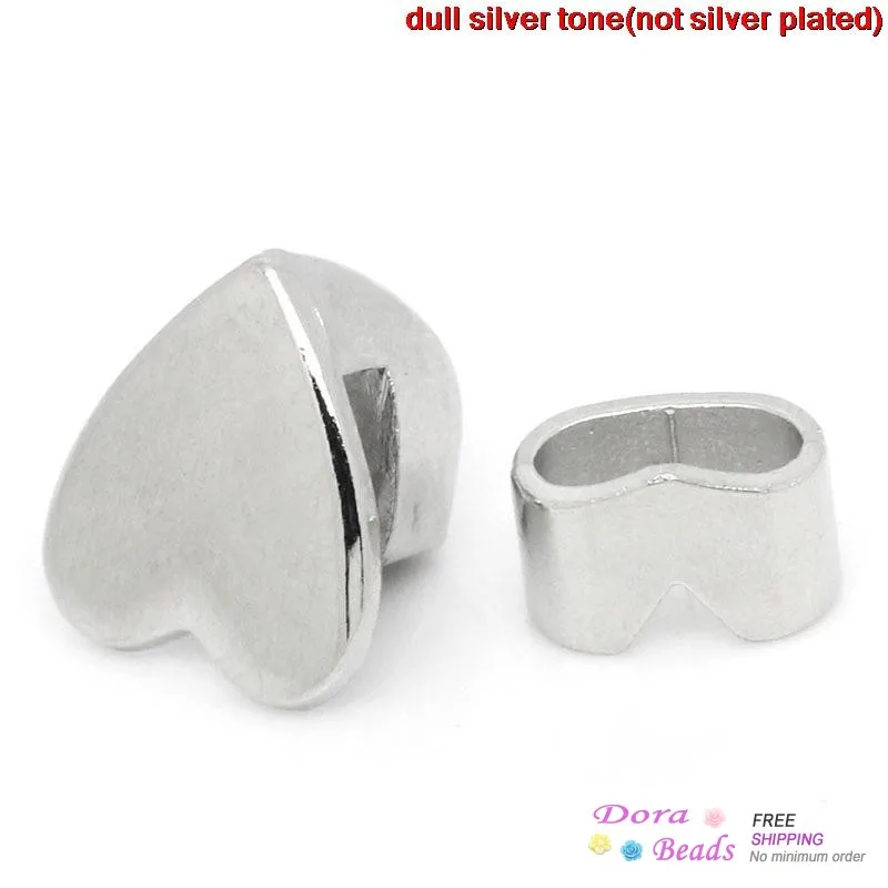 8SEASONS Bracelet End Bar Clasps With Slider For Leather Bracelet Heart