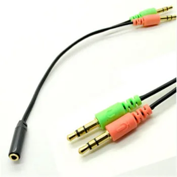

3.5mm To Dual 3.5mm Audio Headphone To PC Adapter Cable Audio Extension Cord Y Splitter phone Headset To PC Adaptor Audio Cable