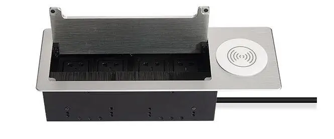 2018 Furniture table socket / Short Brush multimedia tabletop socket With Wireless charging ,add USA/UK/AU/EU/universal power 