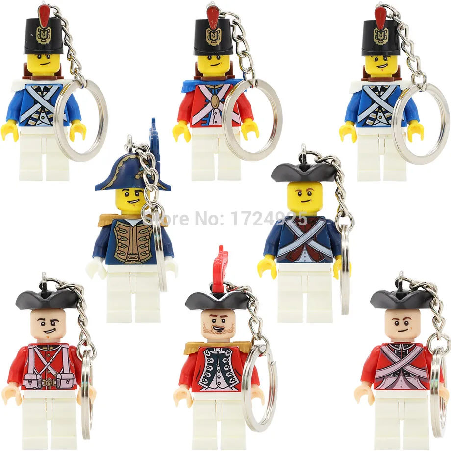 

Navy Loyal keychain Single sale Imperial Guard Soldier Figure Key Ring Building Blocks Brick Educational Caribbean Pirate toys