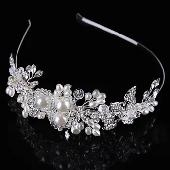 

FORSEVEN Fashion White Simulated Pearls Crystal Beads Hairband Headband Women Girl Bridal Bride Wedding Party Hair Hoop Jewelry