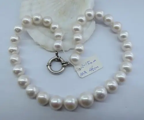 

huij 001502 High Quality 12-15mm Natural White Fresh Water Pearls Necklace