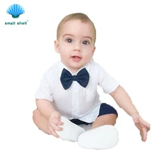SMALL SHELL toddler children summer baby boys clothing sets gentleman clothes suits kids sweatshirt child shirt 1-5Y 17020