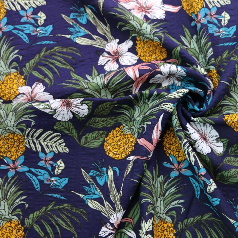 Винтажная хлопковая ткань, мягкий материал из жатой ткани для платья, рубашки, пижамы, лето 100*145 см