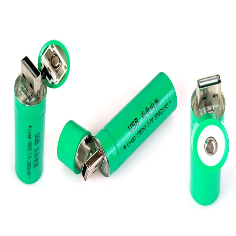 

GTF 1PCS USB high power battery charging socket 18650 flashlight battery flashlight batteries Mini USB rechargeable Battery